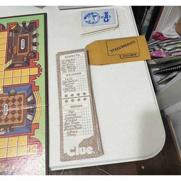 VINTAGE 1986 PARKER BROTHERS CLUE DETECTIVE MYSTERY CLASSIC BOARD GAME COMPLETE - Picture 6 of 7